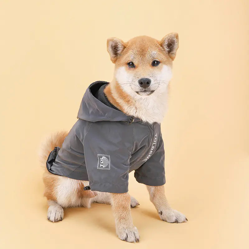 Rainproof Hooded Jacket for Small and Medium Dogs