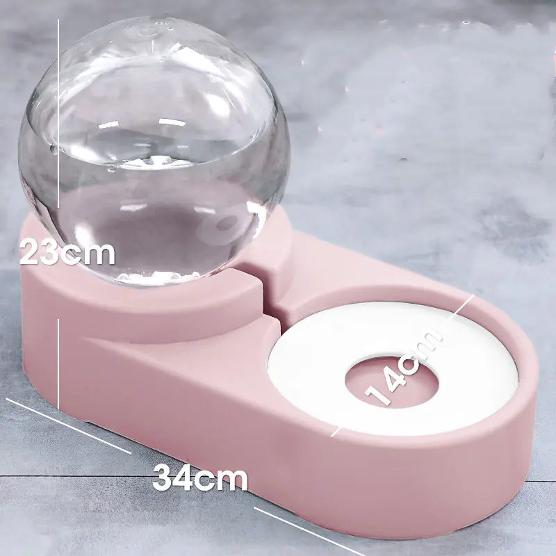 Automatic Pet Dog Cat Feeder with Fountain 1.8L Bowl